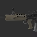 Tactical Assault Rifle With Sand And Black Finish Ventilated Handguard Scope And Magazine