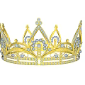 Luxury Golden Crown Jewelry With Exquisite Diamond Studded Intricate Design Details