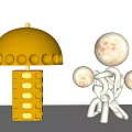 modern table lamp moon lamp 3d model