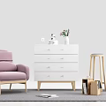Nordic-style drawer cabinet 3d model