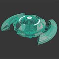Sci Fi Circular Mechanical Structure With Metallic Ring Components And Central Core