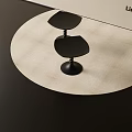 Modern Black Side Tables With Twisted Base And Scalloped Top Design 3d model