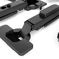 Black Metal Furniture Hardware Hinges Slides And Connectors Durable Design