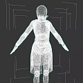 Long Textured Coat On Black Headless Mannequin With Outstretched Arms