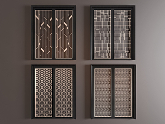 Modern sliding door sliding door combination 3d model