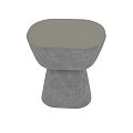 Gray Concrete Side Table With Unique Bowl Shaped Top And Cone Base Design 3d model