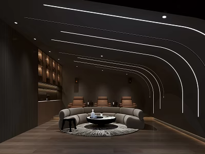 Video Room Basement Recreation Room 3d model