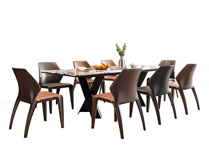 Modern Dining Table and Chair 3d model