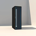 Black Server Cabinet With Glass Door For Computer Equipment Storage 3d model