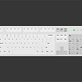 Modern White Computer Keyboard With Sleek Design And Green Indicator Light 3d model