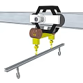 Industrial Overhead Crane System with Rail Pulley and Suspended Hooks