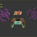 Purple Lightning Shaped Decorative Lights For Gaming Space With DBZ Theme And Controller Accents