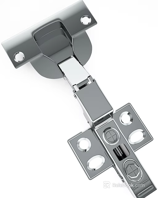 Durable Stainless Steel Cabinet Hinge With Adjustable Design And Mounting Holes 3d model 
