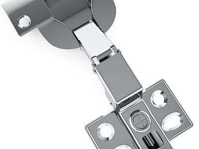 Durable Stainless Steel Cabinet Hinge With Adjustable Design And Mounting Holes 3d model