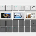 Modern switch panel switch socket 3d model