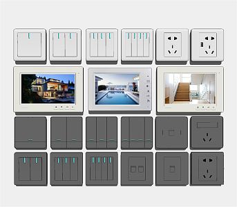 Modern switch panel switch socket 3d model