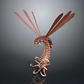 Intricate Dragonfly Inspired Sculpture With Skeleton Like Body And Detailed Wings