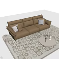 Modern sofa coffee table combination 3d model