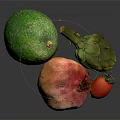 Fresh Assorted Fruits and Vegetables Including Avocado Pomegranate Artichoke and Cherry Tomato