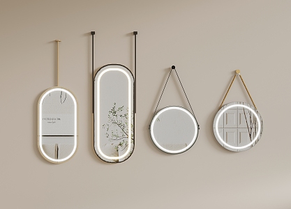 Modern hanging mirror makeup mirror 3d model