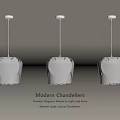 Modern Light Fixture Chandeliers Featuring Elegant Waves in Light and Form 3d model