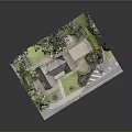 Detached House Exterior With Traditional Architecture Trees Lawn Driveway And Car
