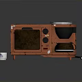 Orange Electronic Microwave Coffee Maker Combo With White Cup And Power Plug