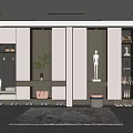Modern Shoe Cabinet Design With Storage Space Decorative Figurines And Organized Shoes