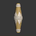 Elegant Golden Vase With Silver Decorations And Geometric Patterns For Home Decor