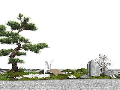 New Chinese style landscape sketch courtyard landscape model