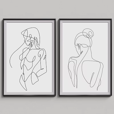 modern photo frame portrait graphic art girl photo frame 3d model