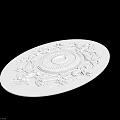 Oval White Ceiling Medallion With Intricate Carved Floral Vine Patterns Classical Design 3d model