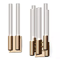 Modern Elegant Wall Lamps With Glass Tubes And Gold Metal Design