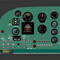 Vintage Green Control Panel With Multiple Gauges Buttons And Switches