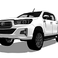 White Toyota Pickup Truck With Double Cab And Stylish Exterior Design
