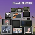 Alexander McQueen Exhibition With Stacked TVs Showing People Images And Visitors Taking