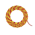 Colorful Woven Rings Stacked With Multiple Bright Colors And Intricate Patterns