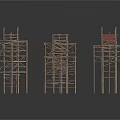 Detailed Wooden Architectural Frame Models With Various Heights And Shapes