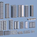 Various Designed Residential Buildings With Different Exterior Styles And Heights