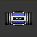 Cylindrical Coolant Device With Blue Body Black Frame And Green Component