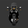 Stylish Modern Gray Motorcycle With Orange Wheels And Windshield Design