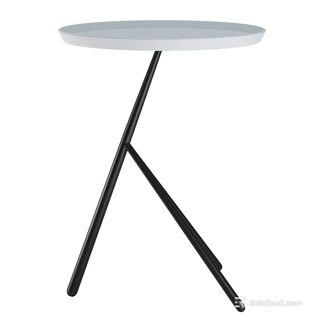 Modern Coffee Table With White Tabletop And Black Crossed Legs Design 3d model