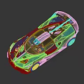 Blue And Black Sports Car Featuring Modern Sleek Aerodynamic Body Design