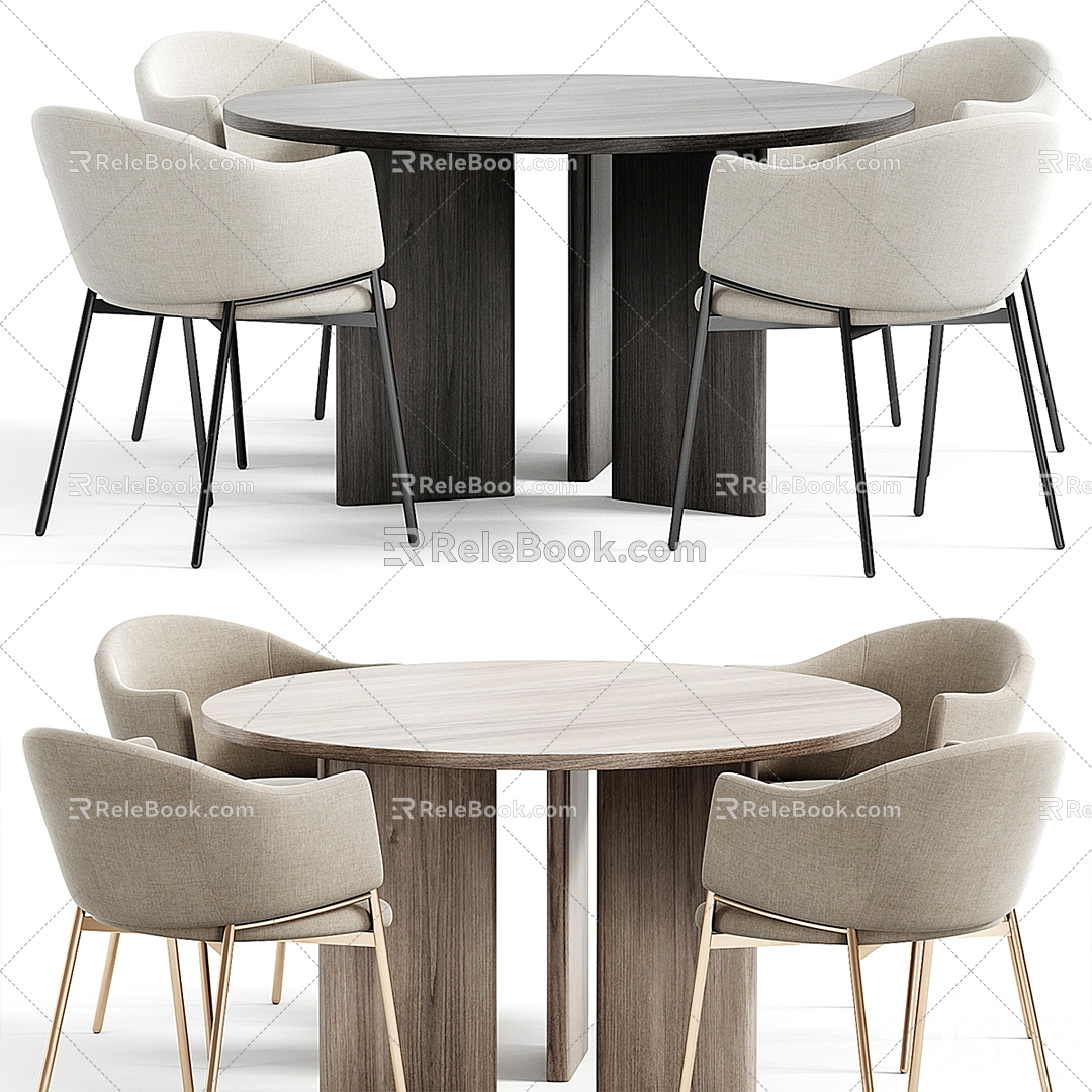 Modern Dining Table and Chair 3d model