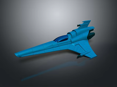 Blue Jet Fighter Aircraft Model With Streamlined Design Cockpit And Wings 3d model