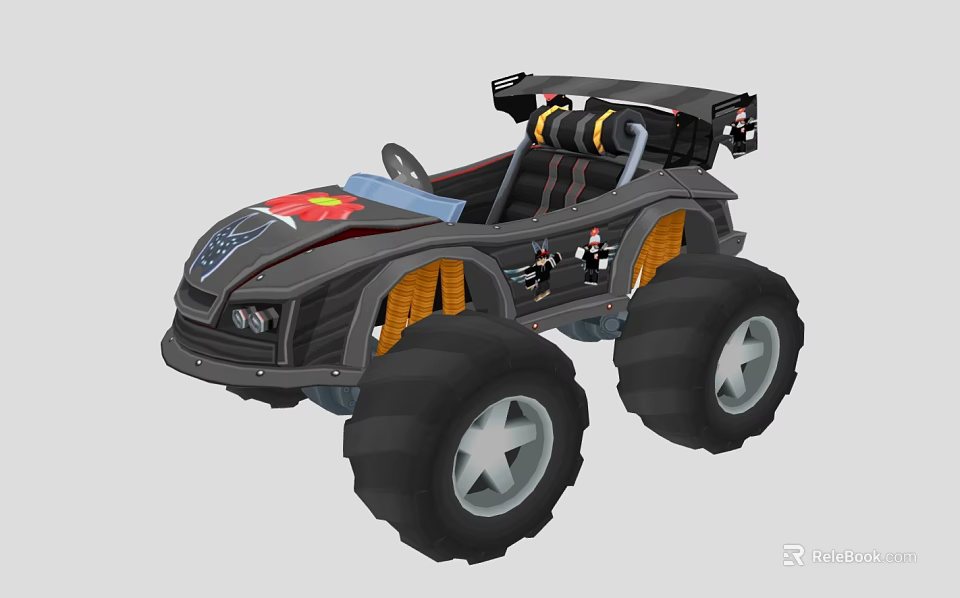 Toy Monster Truck With Cartoon Character Design And Large Off Road Wheels 3d model 