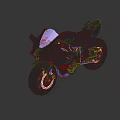 Modern Futuristic Black Motorcycle With Blue Accents And Illuminated Wheels