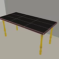 Black Desk With Rectangular Top And Slim Legs In Light Colored Room