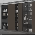 Modern Luxury Bookcase With Glass Doors And Shelves For Books And Decor