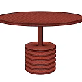 Sleek Modern Black Round Side Table with Layered Base and Gold Accent 3d model